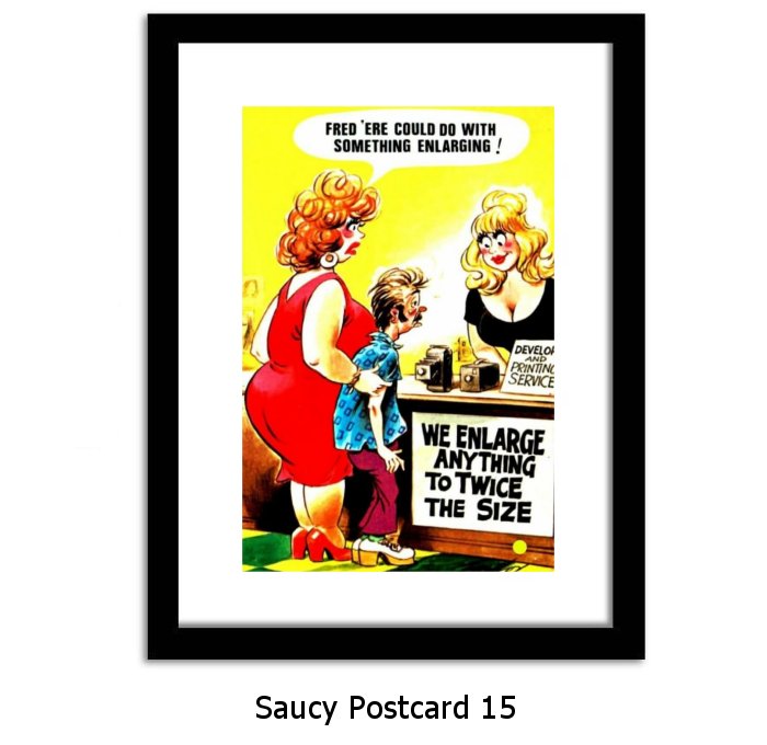 Saucy Postcard Framed Print